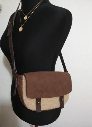 Фирменная стильная меховая сумка крос боди через плечо супер качество!!!1 фото