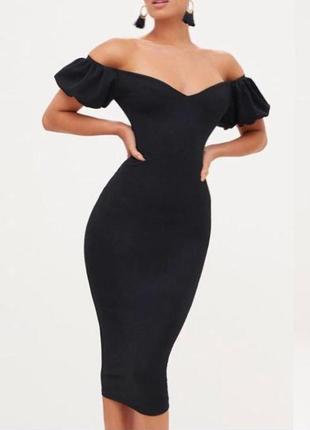 Розпродаж плаття prettylittlething міді asos з відкритими плечима