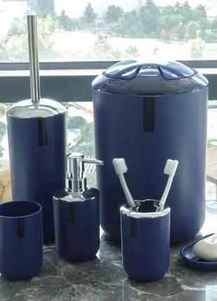 Набір аксесуарів для ванної bathlux 6 предметів люкс якості, синій6 фото