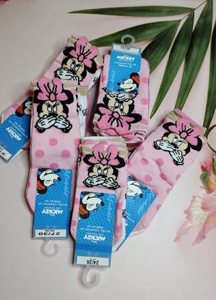 Яскраві шкарпетки носки з мінні маус disney для дівчинки розміри від 24 до 34