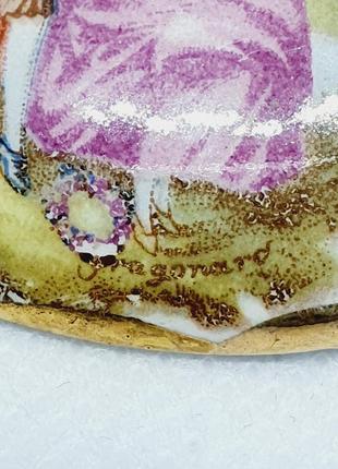 Вінтажна порцелянова брошка фрагонара fragonard з великобританії.10 фото