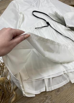 Missguided абалденное эффектное белоснежное платье с широким рукавом5 фото