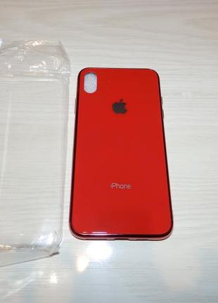 Чехол для iphone xs max tpu+glass2 фото