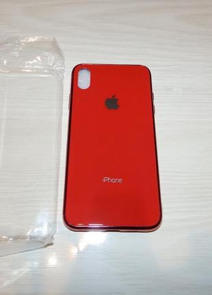 Чехол для iphone xs max tpu+glass 5