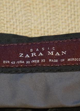 Стильные узкие смесовые брюки черного цвета zara man испания 42 р.(  32 р.)4 фото
