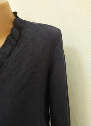 Темно-синя блуза. льон та віскоза4 фото