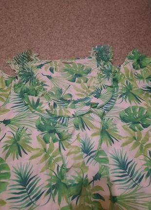 Кофта рубашка тропические листья 50 -52 размер4 фото