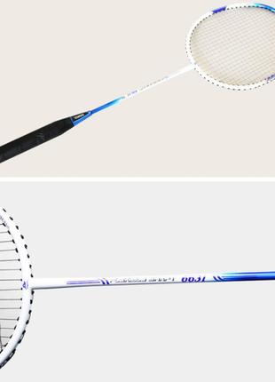 Набор 2 ракетки для бадминтона aolikes и чехол, игра бадминтон (бело-синий)2 фото