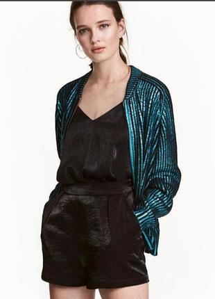 Стильні нарядні бірюзові шорти h&m