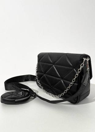 Женская черная стильная сумка prada5 фото