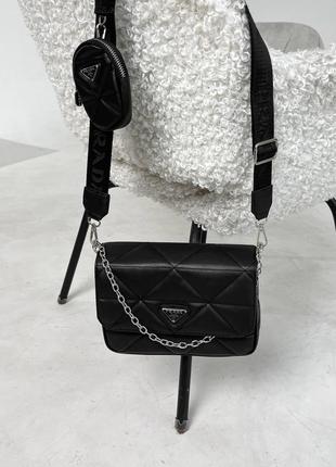 Женская черная стильная сумка prada4 фото