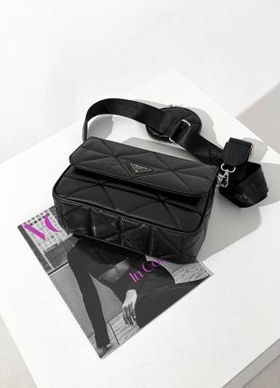 Женская черная стильная сумка prada3 фото