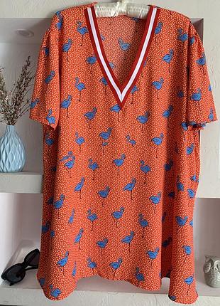 Блуза большого размера фламинго спорт стиль