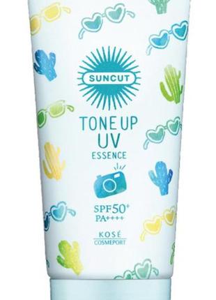 Солнцезащитная эссенция suncut  tone up uv essence mint green, spf50＋／pa＋＋＋＋, kose cosmeport, 80 g