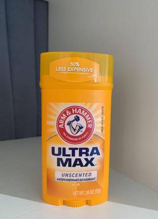 Дезодорант-антиперспирант (без запаха) arm & hammer unscented ultra max anti-perspirant 73г1 фото