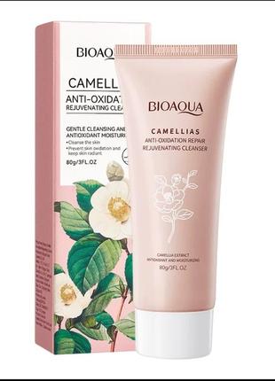 Омолоджуюча пінка для обличчя з екстрактом камелії bioaqua camellias anti-oxidation rejuvenating cleanser