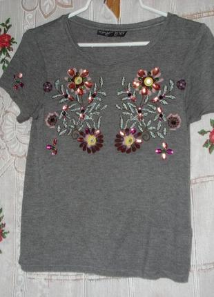 Футболка серого цвета"topshop petite"р.6