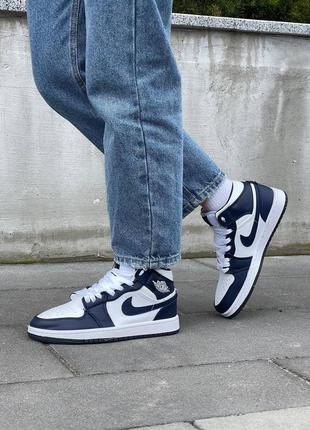 Nike air jordan 1 retro mid ‘white metallic gold obsidian’ gs