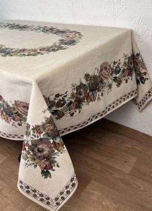 Скатертина велюрова sagol 160x220 st-128 krem