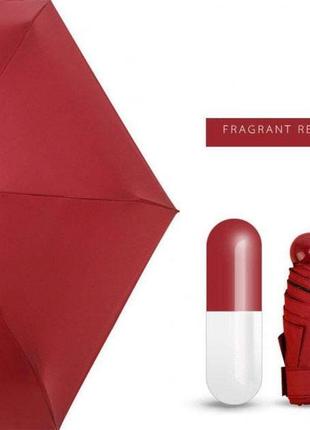 Компактна парасолька в капсулі-футлярі червона, маленька парасолька в капсулі. sw-704 колір: червоний