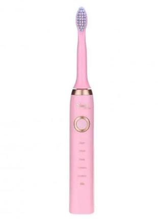 Електрична зубна щітка shuke sk-601 акумуляторна рожева3 фото