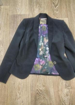 Брендовый,приталенный пиджак- жакет  ted baker london/черный, базовый//оригинал3 фото