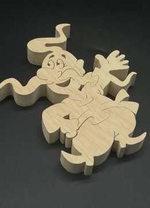 Пазл деревянный для детей из экоматериала (персонаж из мультфильма "казаки" око) / пазл деревянный для детей1 фото