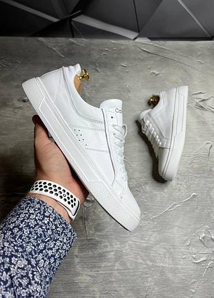 Стильные кеды кельвин клян calvin klein белые кожаные/кожа мужские деми, демисезонные...