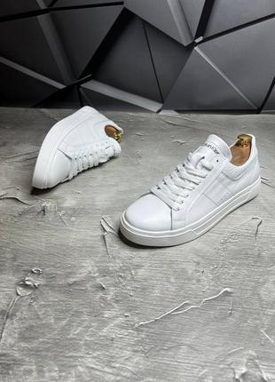 Стильные кеды кельвин клян calvin klein белые кожаные/кожа мужские деми, демисезонные...