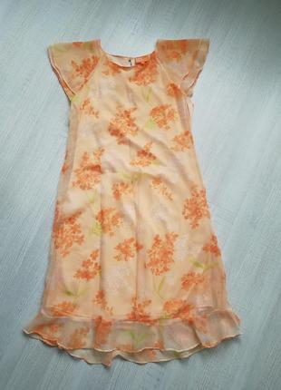 👑нежное персиковое платье миди в цветочный принт 👑 пастельное платье с оборками6 фото