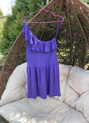 Женский, красивый сарафан-платье, размер s. жіноча сукня, фіолетова, через одну плече