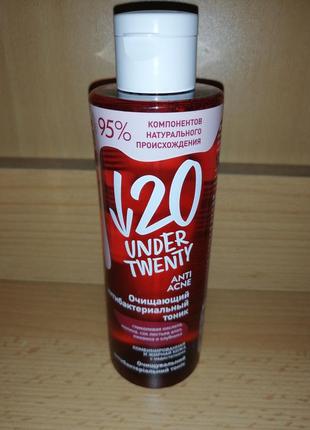 Очищающий тоник для лица under twenty anti acne! active detoxifying tonic антибактериальный, 200 мл3 фото