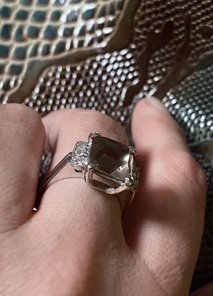 Серебряное кольцо 925 пробы с раухтопазом.р.17,55 фото