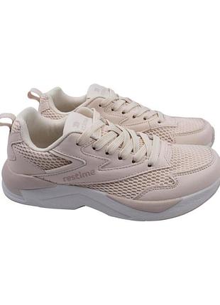 Кросівки жіночі restime бежеві текстиль, 40