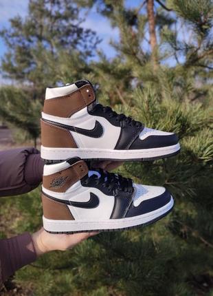 Женские кроссовки nike air jordan 1 retro dark mocha