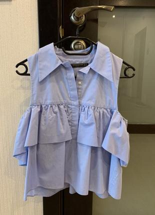 Блуза / рубашка zara с открытыми плечами2 фото