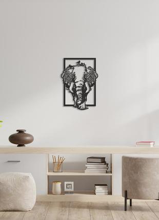 Дерев'янe панно "слон дерево", картина на стіну, декор на стіну, подарунок4 фото