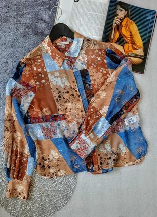 Стильная шифоновая блуза прозрачная рубашка