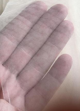 Высокие длинные тюлевые кружевные перчатки шампань без бежевые