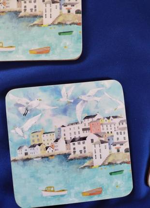 Набор подставок под чашки море чайки