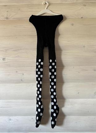 Дитячі теплі колготки у горошок