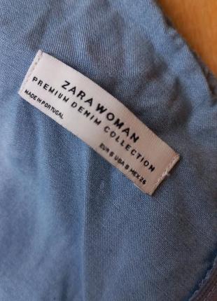 Джинсовое платье сарафан zara на одно плечо с рюшами / сукня / сарафан / мини платье / нарядный сарафан /5 фото