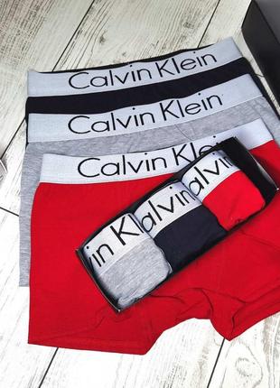 Комплект трусов calvin klein - steel collection - 3 шт в фирменной коробке