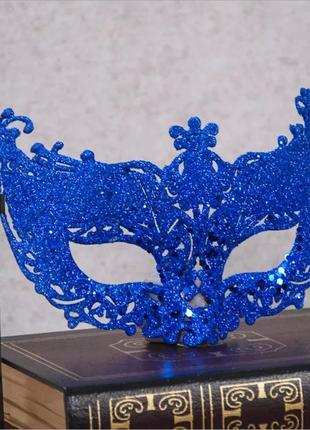Карнавальна маска синя - розмір 22*10см