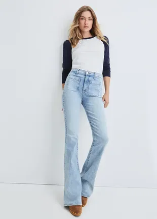 Джинси кльош джинси з високою посадкою h&m