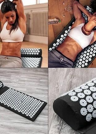 Массажный коврик с подушкой массажер acupressure mat and pillow set