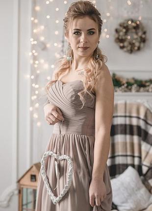Вечернее платье пудровое пыльная роза оттенка выпускной