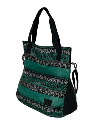 Легка жіноча сумка з принтом. текстильна сумка на плече бірюзова4 фото
