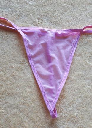 Нові стік трусики бікіні стрінги рожеві сітка прозорі гіпюрові сексуальні еротичні гіпюр з/8/36/44 marks spencer1 фото