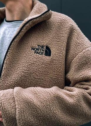 Жакет north face teddy biege кофта tnf бежева плюшева чоловічий / жіночий6 фото